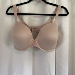 Spanx Soft Nude Full Coverage Pillow Cup Bra Size 36 DDD Back 3 eye closure.